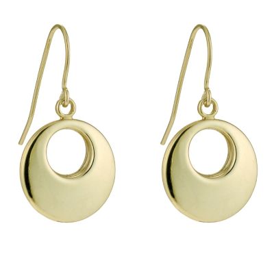 Bonded Together Silver & 9ct Yellow Gold Ring Drop Earrings