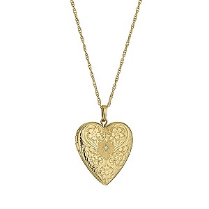 Bonded Silver and 9ct Gold Diamond Set Heart