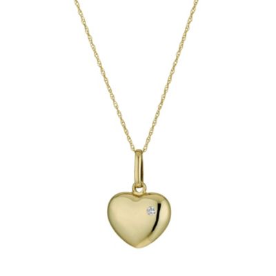 Bonded Silver and 9ct Gold Cubic Zirconia Heart