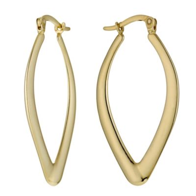 Together Bonded Silver and 9ct Gold Long Creole Earrings