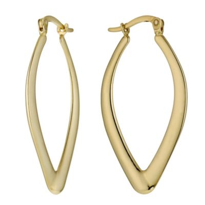 Bonded Silver and 9ct Gold Long Creole
