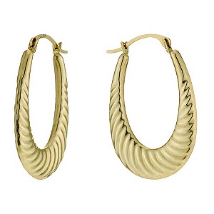 Together Bonded Silver & 9ct Gold Oval Creole Earrings