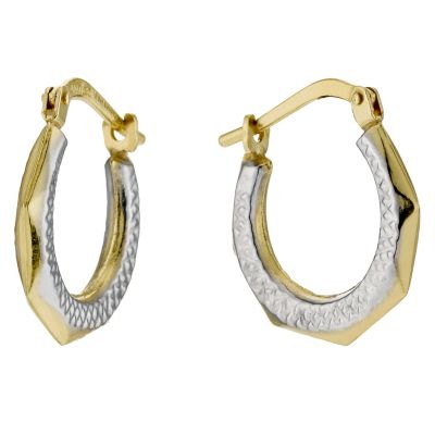 Together Bonded Silver & 9ct Gold Creole Earrings