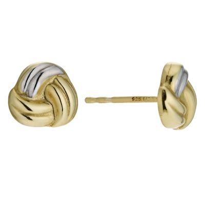 Bonded Silver & 9ct Gold Knot Stud Earrings