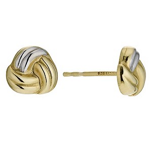 Bonded Silver & 9ct Gold Knot Stud Earrings