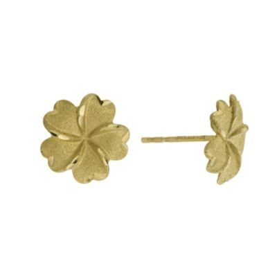 Bonded Silver and 9ct Gold Flower Stud Earrings