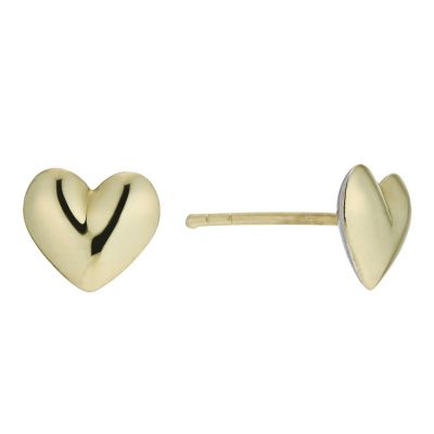 Silver & 9ct Gold Bonded Heart Stud Earring