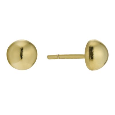 Silver & 9ct Gold Bonded Small Half Ball Stud Earrings