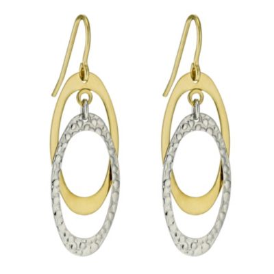 Together Bonded Silver & 9ct Gold Double Drop Earrings