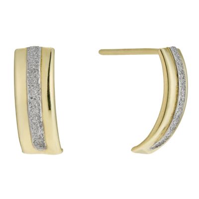 Silver & 9ct Gold Bonded Crescent Earrings