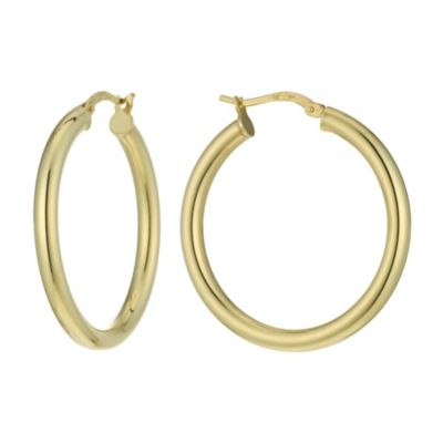 Together Bonded Silver & 9ct Gold Creole Earrings