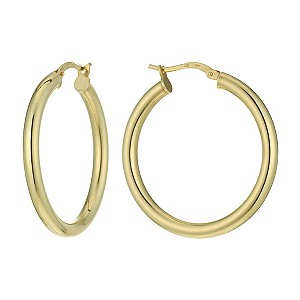 Together Bonded Silver & 9ct Gold Creole Earrings