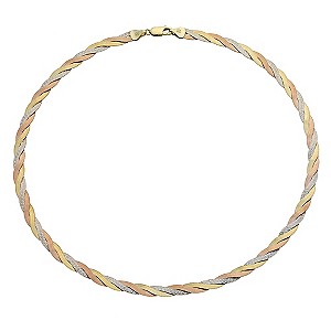 Together Bonded Silver & 9ct Gold Herringbone Necklace