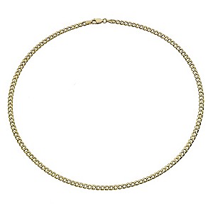 Together Bonded Silver & 9ct Gold Men's 18 Curb Chain