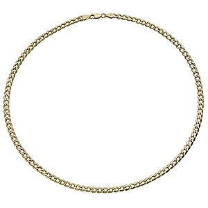 Together Bonded Silver & 9ct Gold Men's 20 Curb Chain