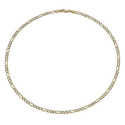 Together Bonded Silver & 9ct Gold 18" Figaro Chain - Product number 9690255