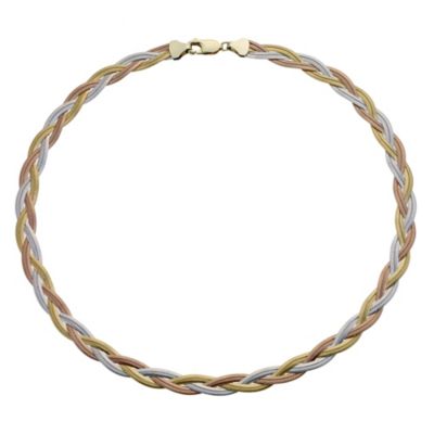 Together Bonded Silver & 9ct Gold Herringbone necklace