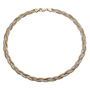 Together Bonded Silver & 9ct Gold Herringbone necklace