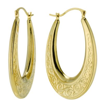 Together Bonded Silver & 9ct Gold Creole Earrings