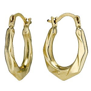 Together Bonded Silver & 9ct Gold Creole Earrings