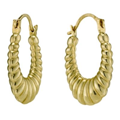 Together Bonded Silver & 9ct Gold Oval Creole Earrings - Product number 9690808