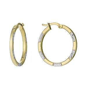 Together Bonded Silver & 9ct Gold Creole Earrings