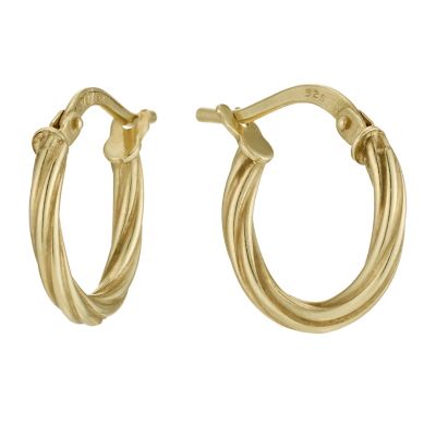 Together Bonded Silver & 9ct Gold 15mm Creole Hoop Earrings