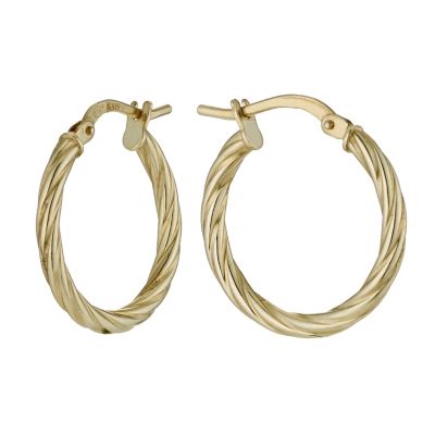 Together Silver & 9ct Yellow Gold Twist Creole Earrings