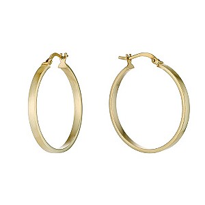 Together Bonded Silver & 9ct Gold 30mm Creole Hoop Earrings