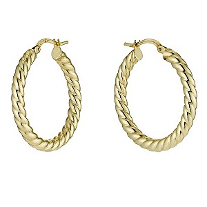 Together Bonded Silver & 9ct Gold Twist Creole Earrings