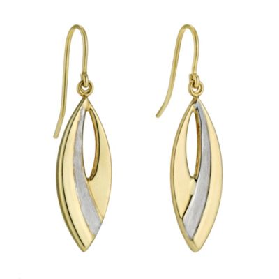 Together Bonded Silver & 9ct Yellow Gold Drop Earrings