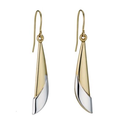 Together Bonded Silver & 9ct Yellow Gold Drop EarringsTogether Bonded Silver & 9ct Yellow Gold Drop 