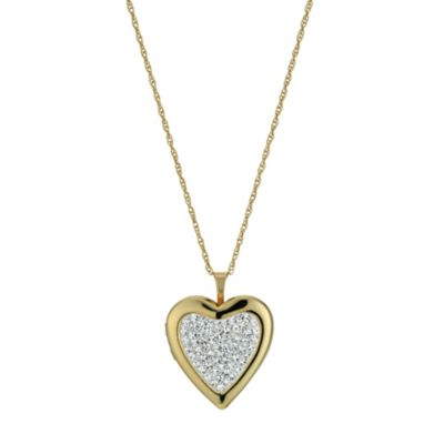 Sterling Silver and 9ct Yellow Gold Crystal Locket