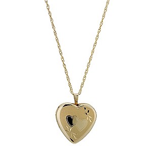 Together Bonded Silver & 9ct Gold Double Heart Locket