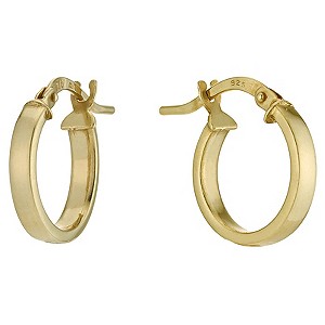 Together Bonded Silver & 9ct Gold 10mm Creole Hoop Earrings