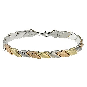 Together Bonded Silver & Gold Three Colour BraceletTogether Bonded Silver & Gold Three Colour Bracel