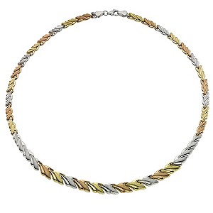 Together Bonded Silver & Gold Three Colour Collar Necklace