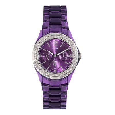 Guess Ladies' Purple Crystal Bracelet Watch - Product number 9695095