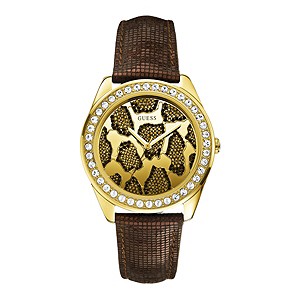 Guess Brown Strap Animal Watch