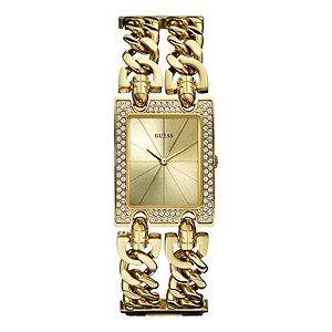 Guess Ladies' Crystal Champagne Dial Bracelet Watch