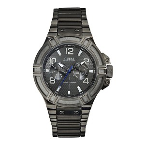 Guess Men's Grey Dial Gunmetal Grey Bracelet Watch