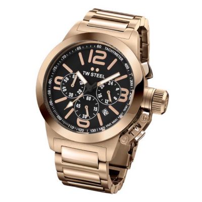 TW Steel ladies' black dial rose gold plated bracelet watch - Product number 9696970