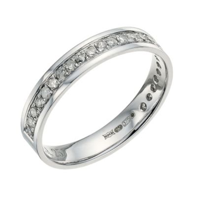 9ct white gold quarter carat diamond set 3mm ring - Product number 9699953