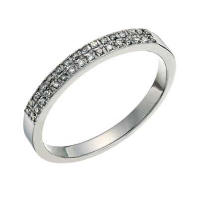 9ct white gold diamond set half eternity ring - Product number 9700463