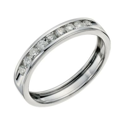 9ct white gold third carat diamond channel set ring. - Product number 9700730