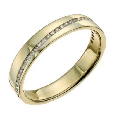 9ct gold diagonal diamond set ring - Product number 9701702
