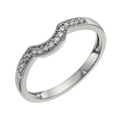 18ct white gold diamond set U shaped ring - Product number 9701850
