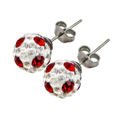 Tresor Paris Mache 8mm red & white crystal stud earrings - Product number 9704027