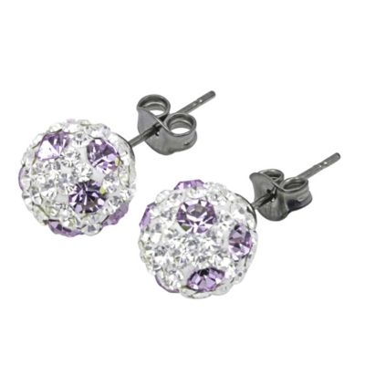 Tresor Paris Taissy 8mm lilac & white crystal stud earrings - Product number 9704043
