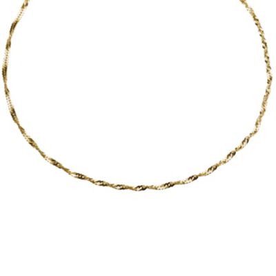 9ct Yellow Gold Twist Curb Chain Necklace 18`